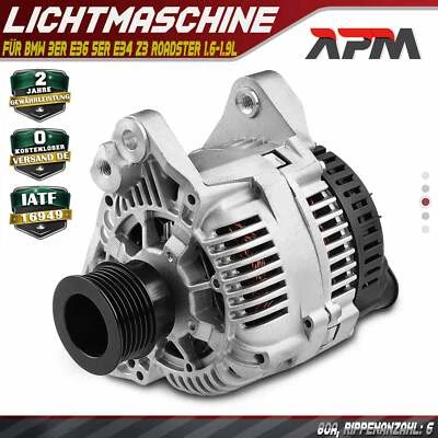 Alternator Generator 80A 14V for BMW 3 Series E36 5 Series E34 Z3 Roadster 1.6-1.9 - Image 1 of 4