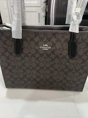 NWT COACH Nina Tote In Signature Canvas /leather CL399 - Image 1 of 4