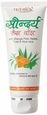 Patanjali SAUNDARYA FACE WASH- Orange peel neem tulsi aloe vera 60GM  FREE SHIP - Image 1 of 4