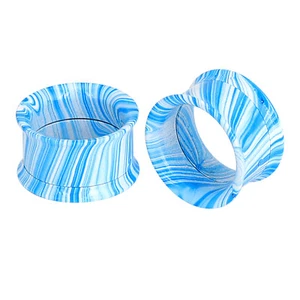 2Pcs Stainless Steel Screw Ear Tunnels Plugs Hollow Ear Gauges Body Piercing - Picture 1 of 13