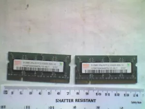 2 x HYNIX HYMP564S64BP6-Y5 AB - 2Rx16 PC2-5300S-555-12 DDR2 512MB SODIMM Laptop, - Picture 1 of 3