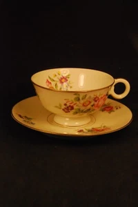 Haviland Theodore Pasadena Teacup Saucer China Floral Sprays Tea Vintage - Picture 1 of 1