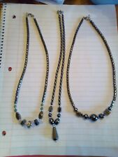 Mixed Lot Of (3) Hematite Necklaces New