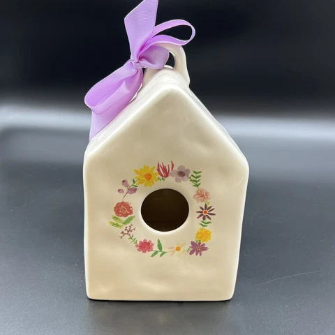 Rae Dunn Floral Wreath Birdhouse Watercolor Flowers Farmhouse Purple Bow 2017 Cover