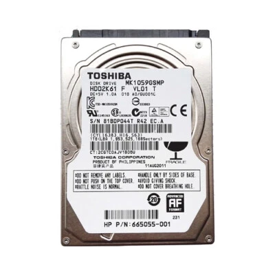Toshiba 1TB MK1059GSM/P 5400RPM 8MB SATA 2.5" Laptop HDD Hard Disk Drive - Image 1 of 4
