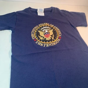 The United States Of America The Pentagon Embroidered T-Shirt Youth XS - Picture 1 of 5