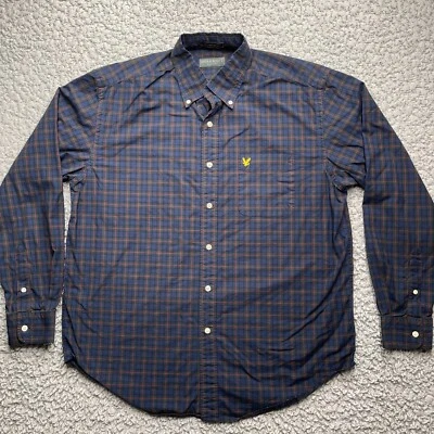 Lyle & Scott Button Down Shirt Mens Large Tartan Plaid 80s 2 Ply Cotton - Image 1 of 4