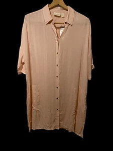Chico's blush tunic size 2 long $89 rayon shirt top L 12/14 - Picture 1 of 9