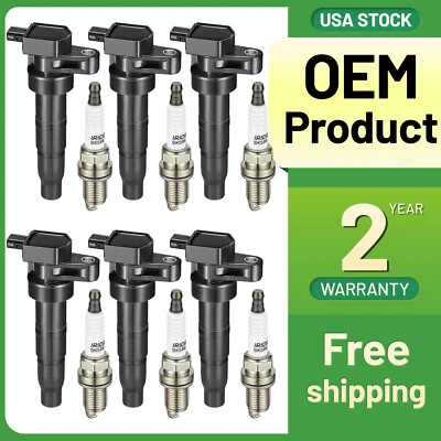 6X Ignition Coil & 6X Iridium Spark Plug for Hyundai Veracruz Kia Sorento UF546  — 第 1/4 张图片