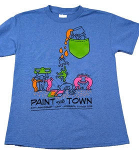 Delta T-Shirt Boys Medium Blue Paint The Town 24th Anniversary Mertes & Mertes - Picture 1 of 6