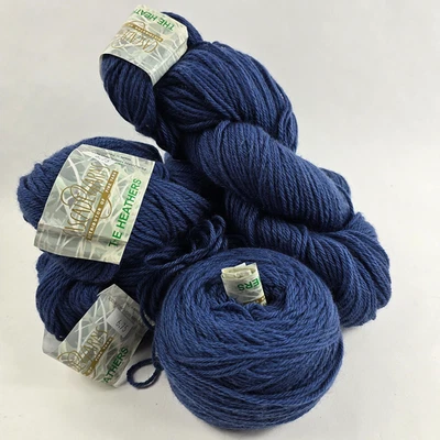4 Hanks/Cake Cascade 220 Heathers Yarn Highland Wool Worsted Blue 880 Yd - Image 1 of 4