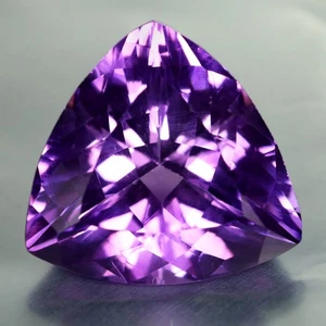15.20 ct Trillion (17.48 x 17.38 mm) Brazil Natural Purple Amethyst Gemstone - Picture 1 of 2