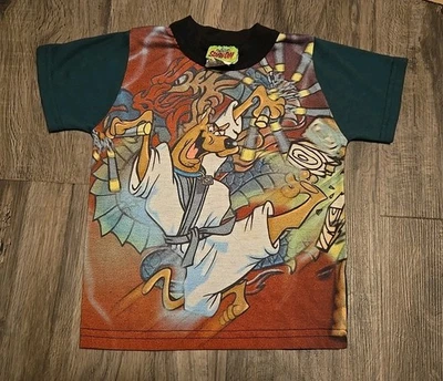 Talla 4-5 Scooby Doo Pijama Top Camisa Karate Dragón De Colección 2000 Y2k Niño Pequeño Foto 1 de 4
