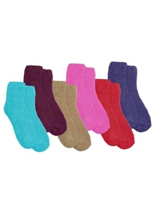 COZY 6 PACK ASSORTED WARM FUZZY SOCKS FOR WOMEN - Imagen 1 de 1