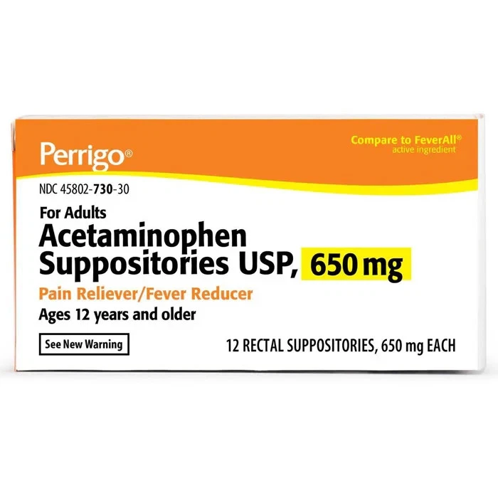 2 Pack - Perrigo Acetaminophen Suppositories 650mg 12ct - Image 1 of 1