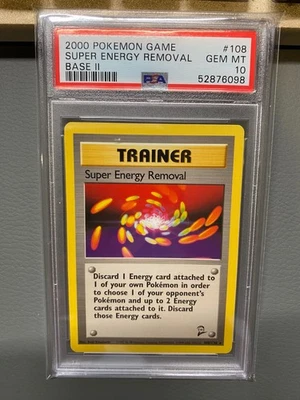 2000 Pokemon Base Set 2 - PSA 10 GEM MT - Super Energy Removal #108/130 - Image 1 of 2
