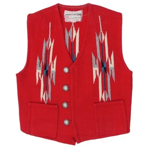 Vintage Chimayo MaterialHand Tailored Hand Woven All Wool Vest - Picture 1 of 4
