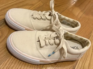 Toms fast neu Canvas Alpargata Fenix Schnürschuhe Größe US 6 beige elfenbein - Bild 1 von 5