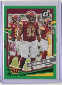 2023 Panini Donruss - Jonathan Allen #298 Verde Prova di Stampa - Foto 1 di 2