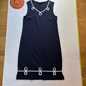Talbots Damen ärmelloses Etuikleid marine weißer Besatz maritim Gr. Small - Bild 1 von 8