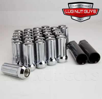 32 Lug Nuts Spline Acorn 14x1.5 Long Chrome - 2 Key Tools - Image 1 of 4