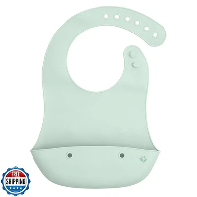 Babero de silicona unisex Green Sprouts para bebé, salvia ligera Foto 1 de 4