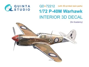 Calcomanía interior Quinta Studio QD+72212 3D P-40M Warhawk + pieza de resina (Academia) 1/72 - Imagen 1 de 12