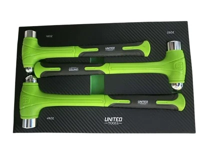 Dead Blow Ball Pein Hammer 16 oz, 32 oz, 48 oz Juego de 3 United Tools Bandeja Eva