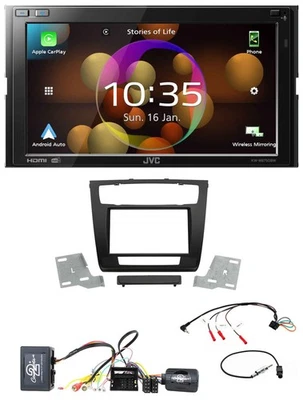 JVC DAB Lenkrad 2DIN Bluetooth USB Autoradio für BMW 1er Aktiv aut. Klima E87/E8 - Bild 1 von 4