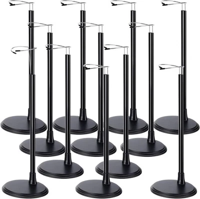 12 Pcs Adjustable Doll Stand Display Holder for 14 to 18 Inches Action Black  - Image 1 of 4