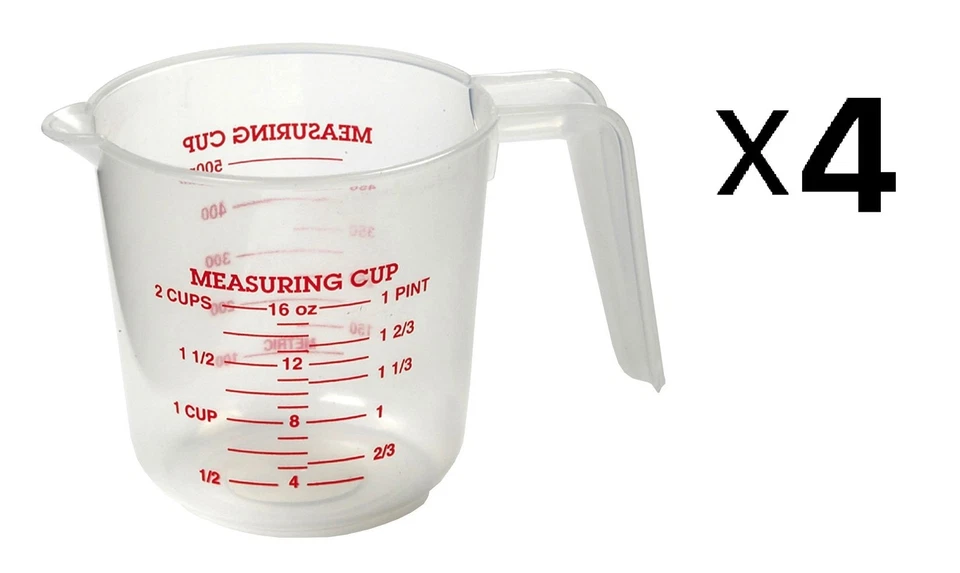 Taza medidora líquida de plástico Norpro de 2 tazas (paquete de 4) Foto 1 de 1