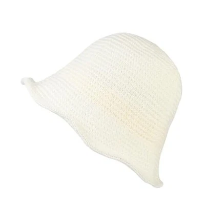 Женщин сетки сплетенный ведро шляпа, крючком ведро шляпа средний большой A3: белый хлопок - Изображение 1 из 4