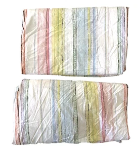 Garnet Hill Twin 2 pc Sheet Set Twin Flat Fitted Abstract Stripes - Picture 1 of 4