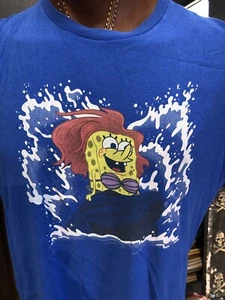 spongebob square pants blue XL t-shirt the little mermaid - Picture 1 of 6