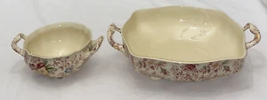 Old English Chintz Johnson Brothers Soup Tureens Floral Lot of 2 Without Lids - Picture 1 of 3