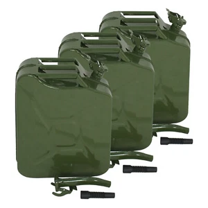 3PCS 5 Gallon 20L Jerry Can Army Backup Military Steel Tank Green Durable - Bild 1 von 11