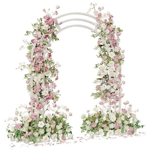Strong 3-Pole Wedding Arch Stand Metal Flower Rack Door Frame Background Garden - Picture 1 of 11
