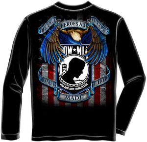 POW MIA  HEROES   LICENSED LONG SLEEVE T Shirt PATRIOTIC USA - Picture 1 of 2