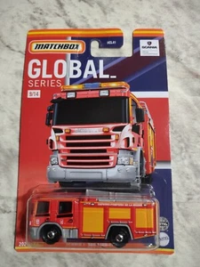 2021 Matchbox Global Series #9 Scania P 360 Fire Truck RED / FRANCE / MOC, FS US - Picture 1 of 2