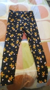 Gently Used SO Girls' L 10/12 So Fleece-Lined Leggings, Gingerbread Cookies/Hats - Picture 1 of 4