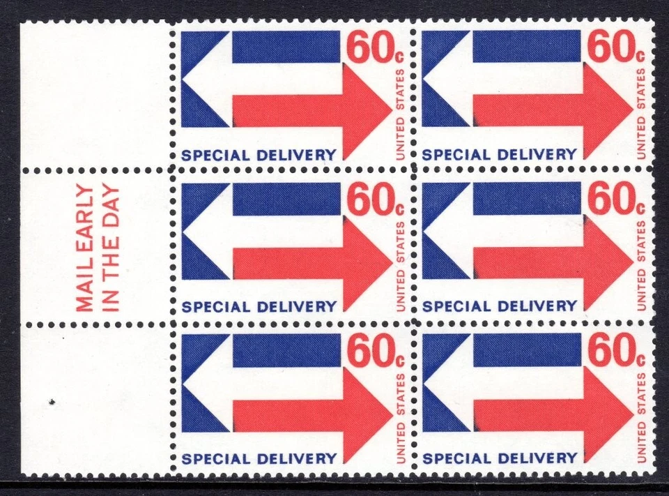 United States Scott #E23 VF MNH 1971 60 Cent Special Delivery Mail Early Block 6 - Image 1 of 1