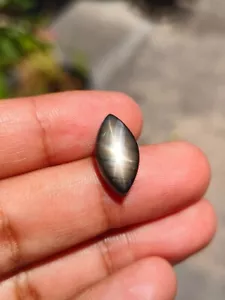 ATTRACTIVE 9.16 Cts RARE NO HEAT BLACK STAR SAPPHIRE OF MARQUISE SHAPE 6 RAYS ☀️ - Picture 1 of 8