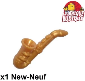 LEGO 1x Minifig Music Tool Gold Gold/Pearl Gold Saxophone 13808 NEW - Picture 1 of 1