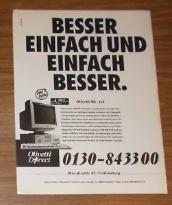Seltene Werbung OLIVETTI M6-440 486DX/33 Personal Computer - Besser einfach 1993 - Picture 1 of 1