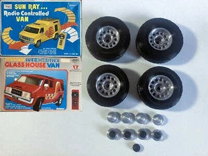 New wheel & tire set for vintage Sears Sun Ray and Dynatron Glass House RC vans - Picture 1 of 6