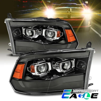 [2019 Style] w/ LED DRL Smoke Black Projector Headlights For 2009-2018 Dodge Ram - Image 1 of 4