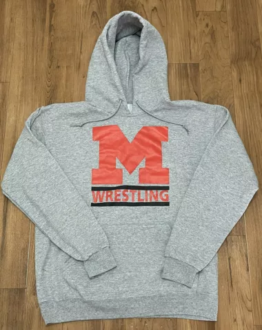 Miami Ohio RedHawks Wrestling Mens Sz M Grey Sweatshirt Hoodie Cover