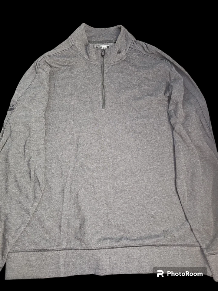 Chaqueta Pullover Atlética New Era Gris 1/4 Cremallera Cuello Simulado Manga Larga Adulto Talla XL Foto 1 de 1