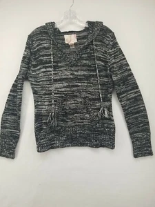 Op YOUTH SWEATER BLACK EXTRA LARGE XL GIRLS HOODIE V-NECK TOP  CASUAL BLOUSE - Picture 1 of 11