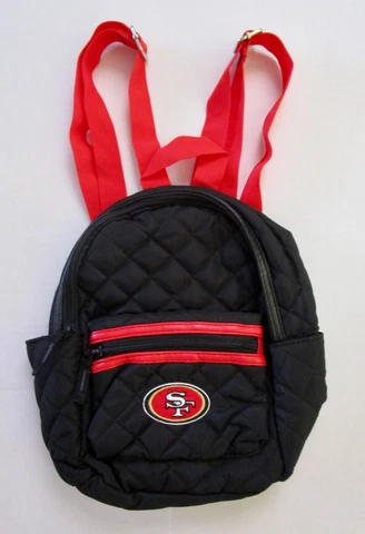 FOCO San Francisco 49ers Small Backpack - Black with SF Logo Cover